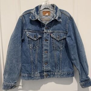 Levis Denim Jean Jacket Mens 40 Vintage 70505 0217 Trucker Red Tab USA Trucker